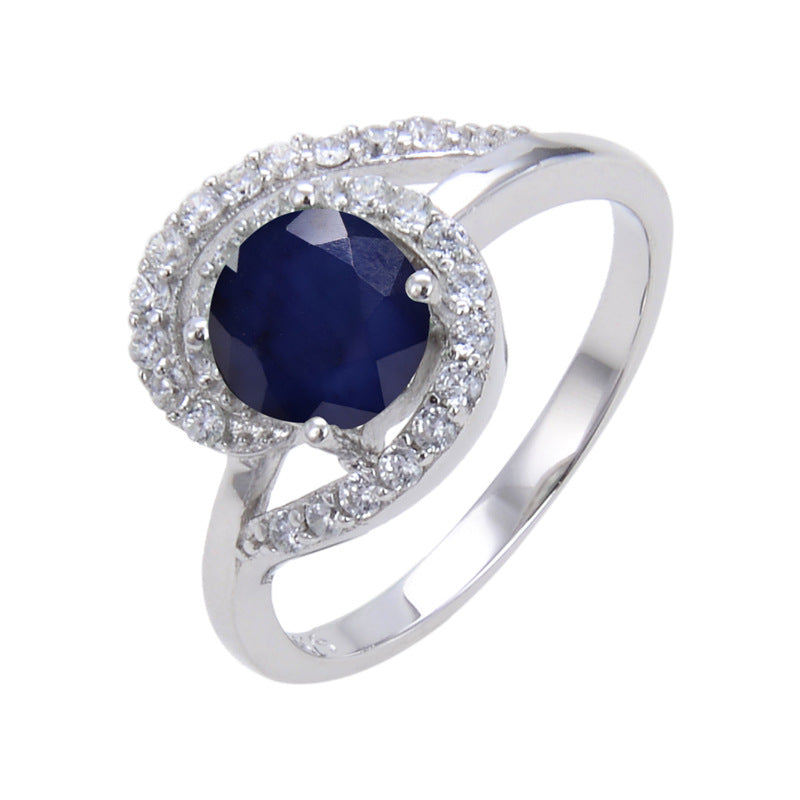 Unique Design Natural Topaz Ring s925Sterling Silver Inlaid Garnet Ring Colorful Gemstone Ring