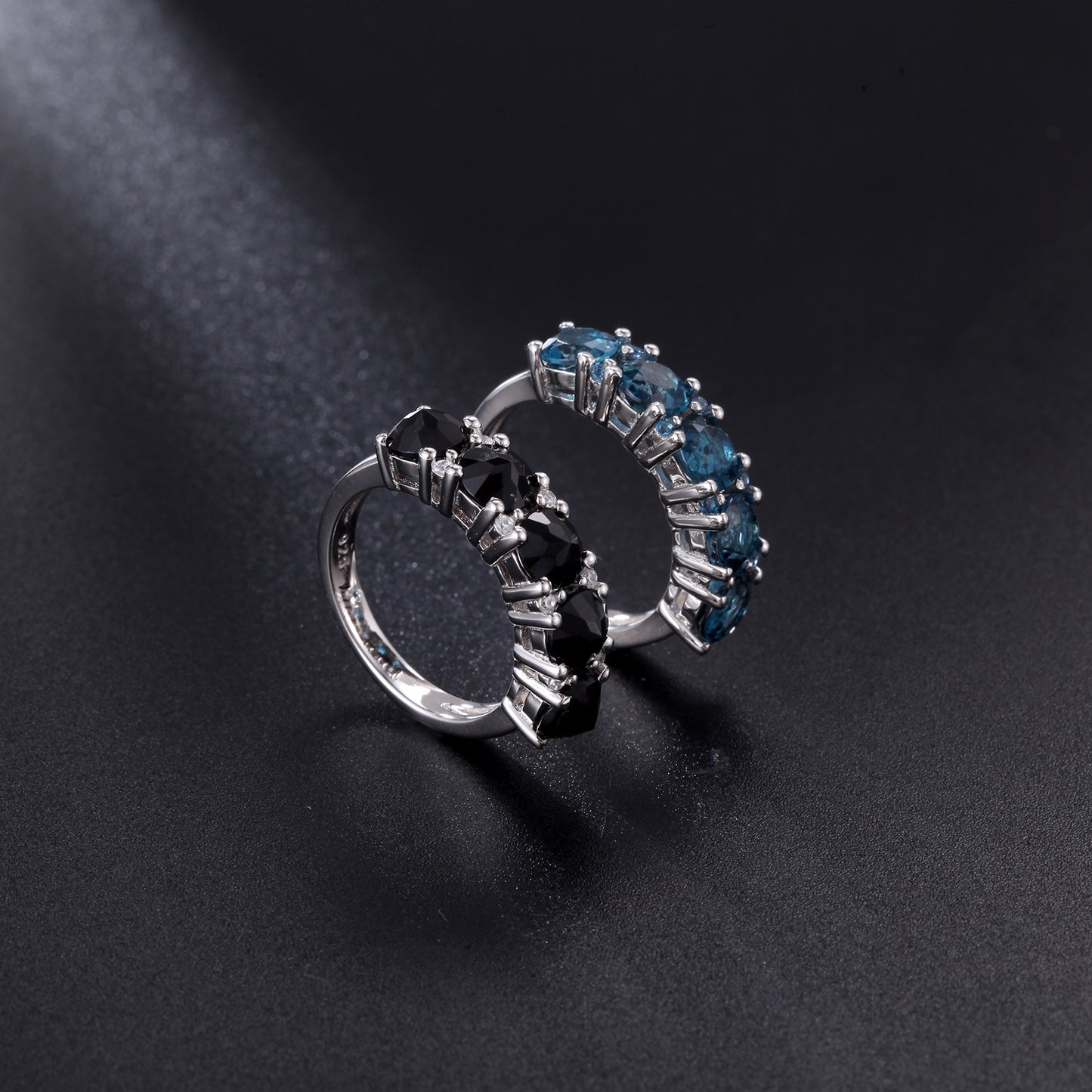 Fashion Natural Topaz Ring s925Sterling Silver Plated18k Gold Tourmaline Ring Jewelry for Women