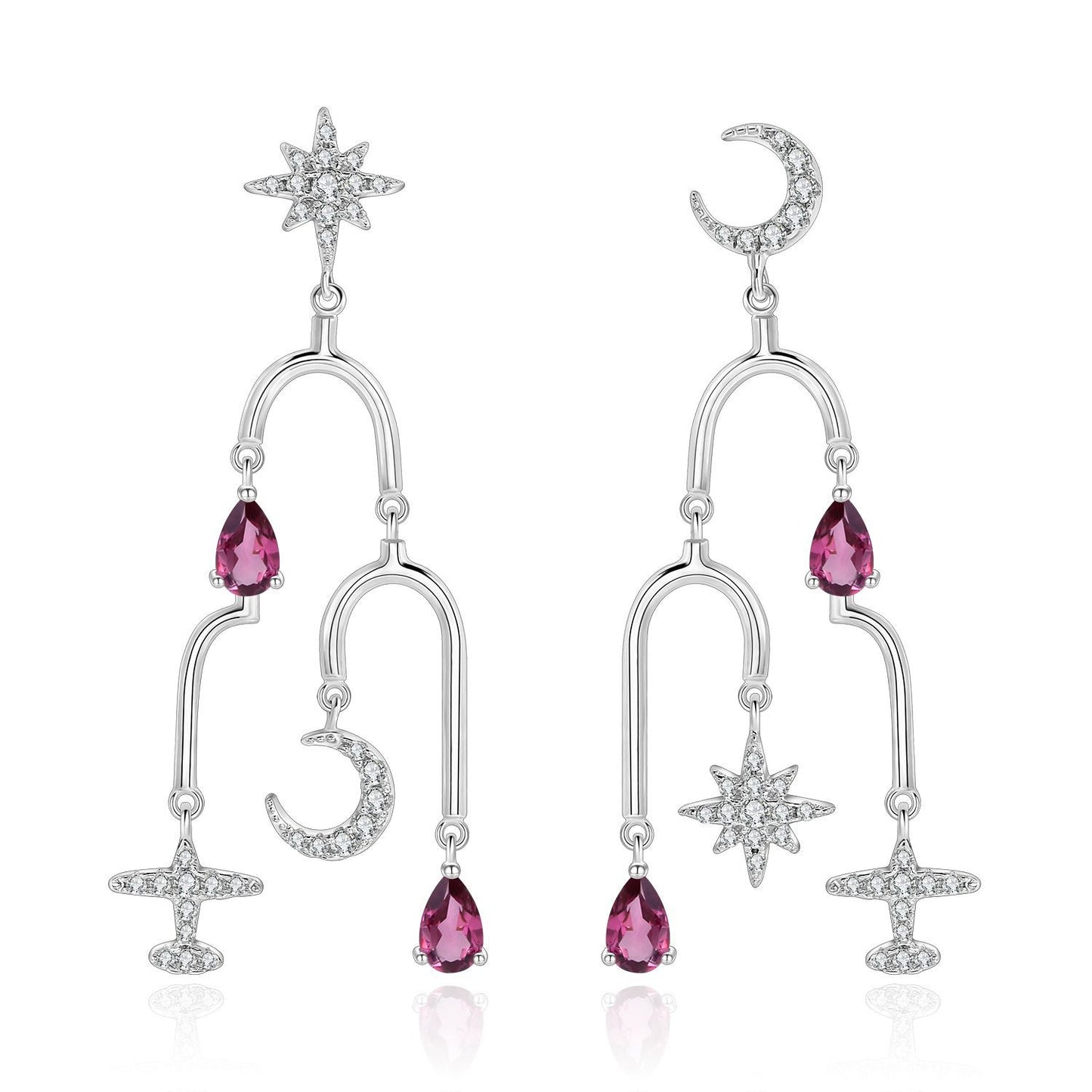 2023Spring and Summer New European Style Palace Lantern Earrings S925Sterling Silver Natural Gemstone Earrings Elegant High-end Earrings