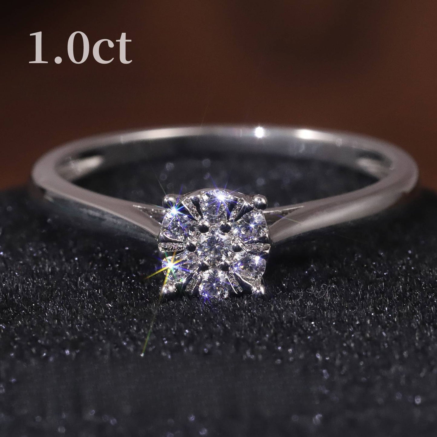 Classic Simple Natural Real Diamond Ring Light Luxury Inlaid Small Diamond Wedding Ring9/10/14/18k Gold Diamond Ring