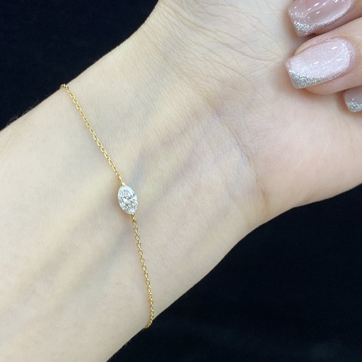 Seiko18k Gold Inlaid Cultivated Diamond Bracelet for Women0.3Carat Olive Diamond Gold Bracelet ins Fresh