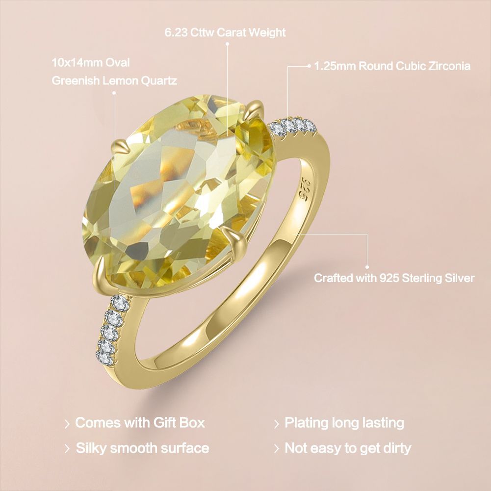 ins Rainbow Color Ring with Large Colorful Gemstones s925Sterling Silver Natural Topaz Crystal Ring