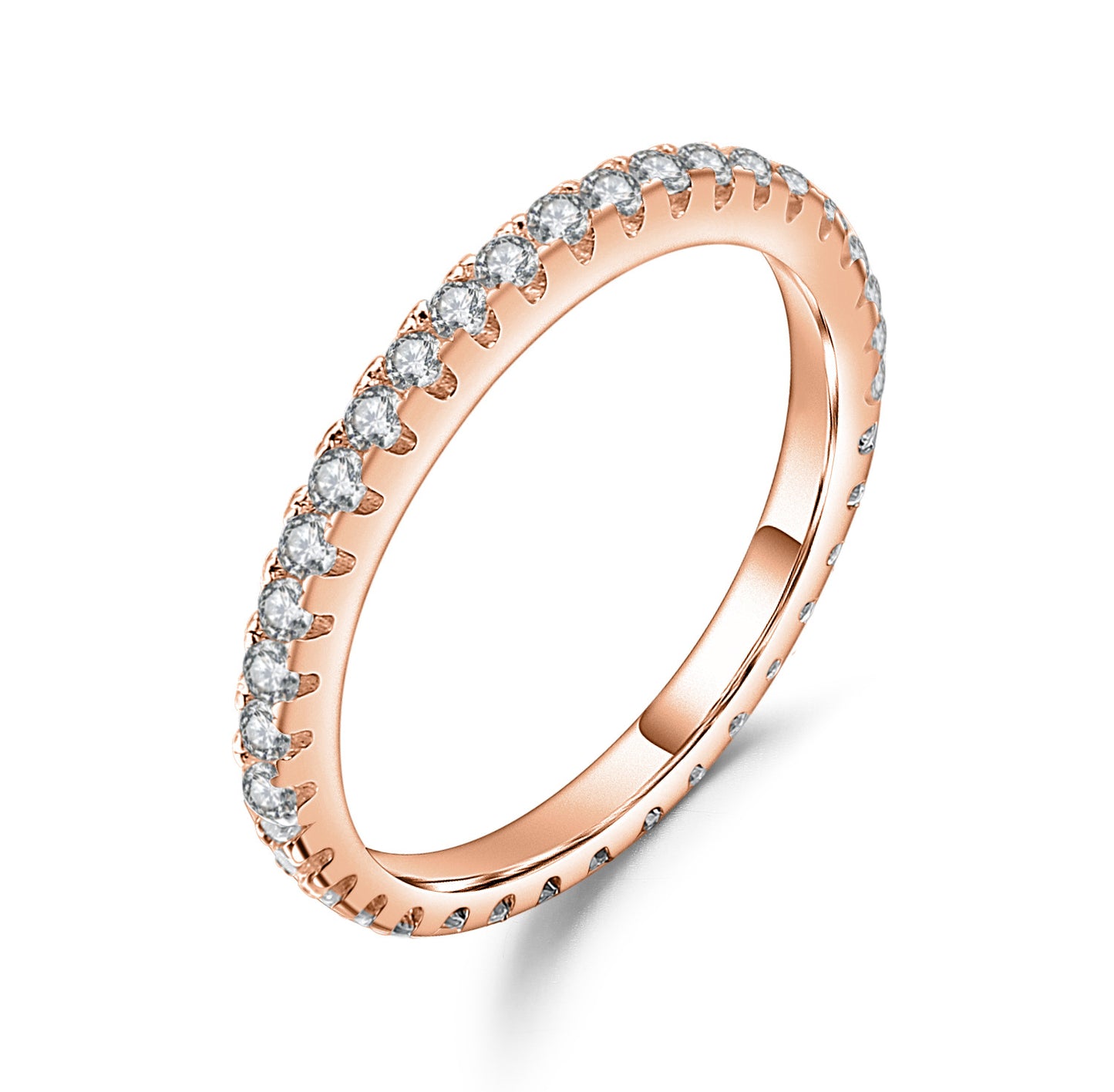 Simple ins Wind18K Rose Gold Ring Moissanite Ring Custom Pure9/10/14K White Gold Ring