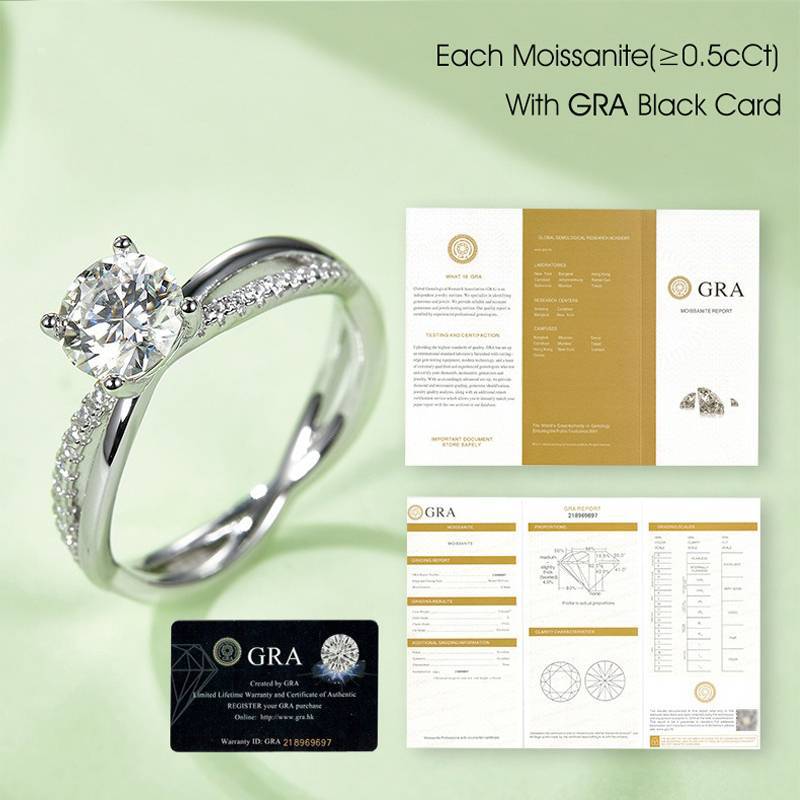 Unique Design of Double Arms1Carat Moissanite Ring9/10/14/18k Gold Rose Gold Yellow Gold Ring for Men and Women