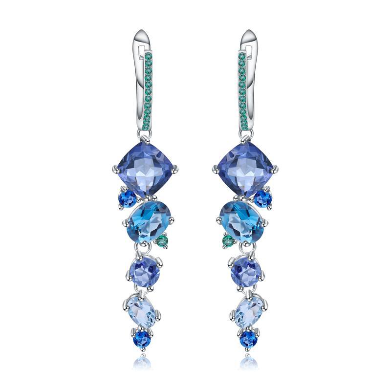 Designer Banquet Luxury Gemstone Necklace Unique Jewelry s925Sterling Silver Natural Gemstone Necklace Pendant