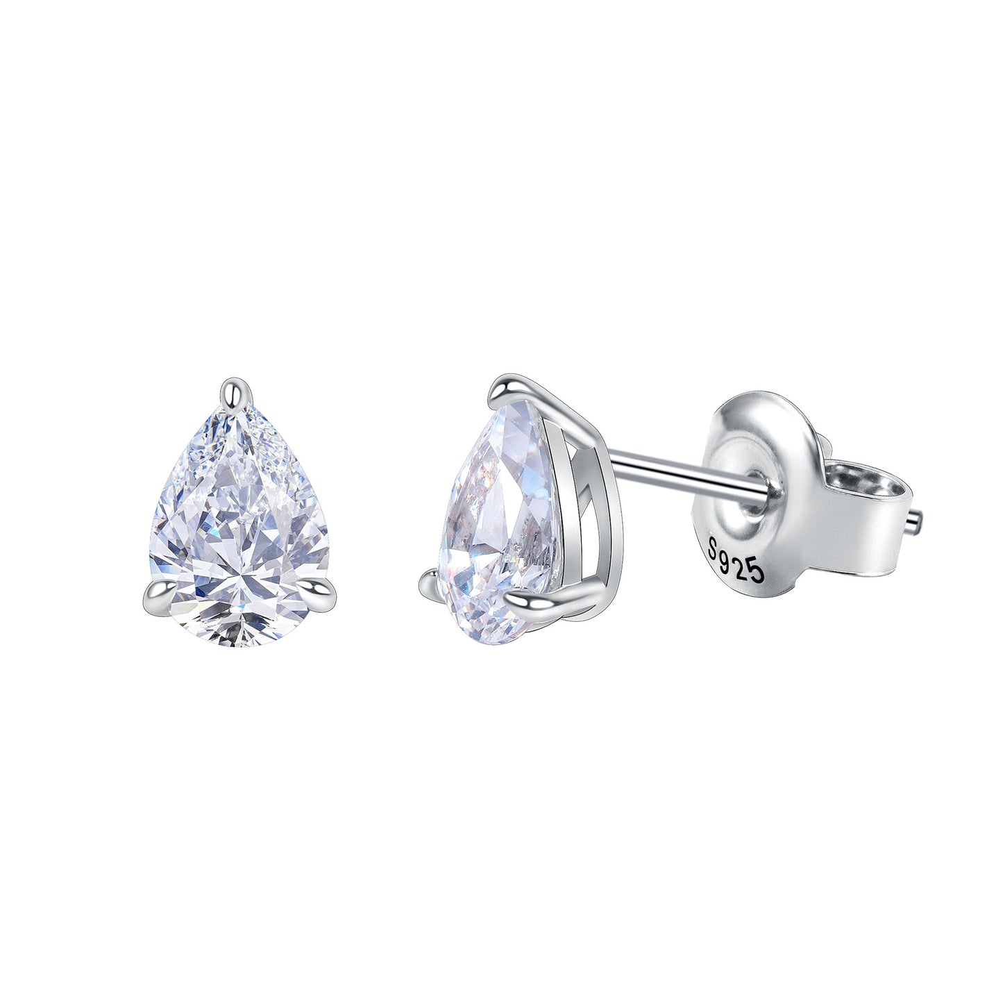 Hepburn Pear-Shaped Moissanite Ear Studs Eagle Claw0.5/1.5/2Carat s925Sterling Silver Gold-Plated Earrings Drop-Shaped