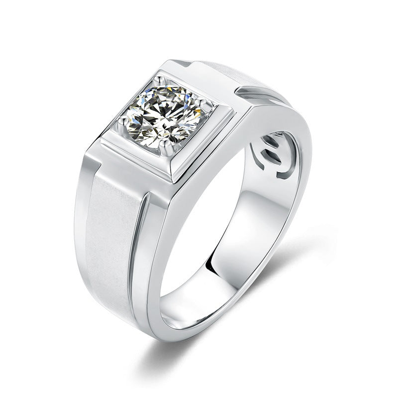 Fashionable Luxurious Moissanite Men's Ring Elegant and Unique s925Silver Inlaid Gemstone Moissanite Ring