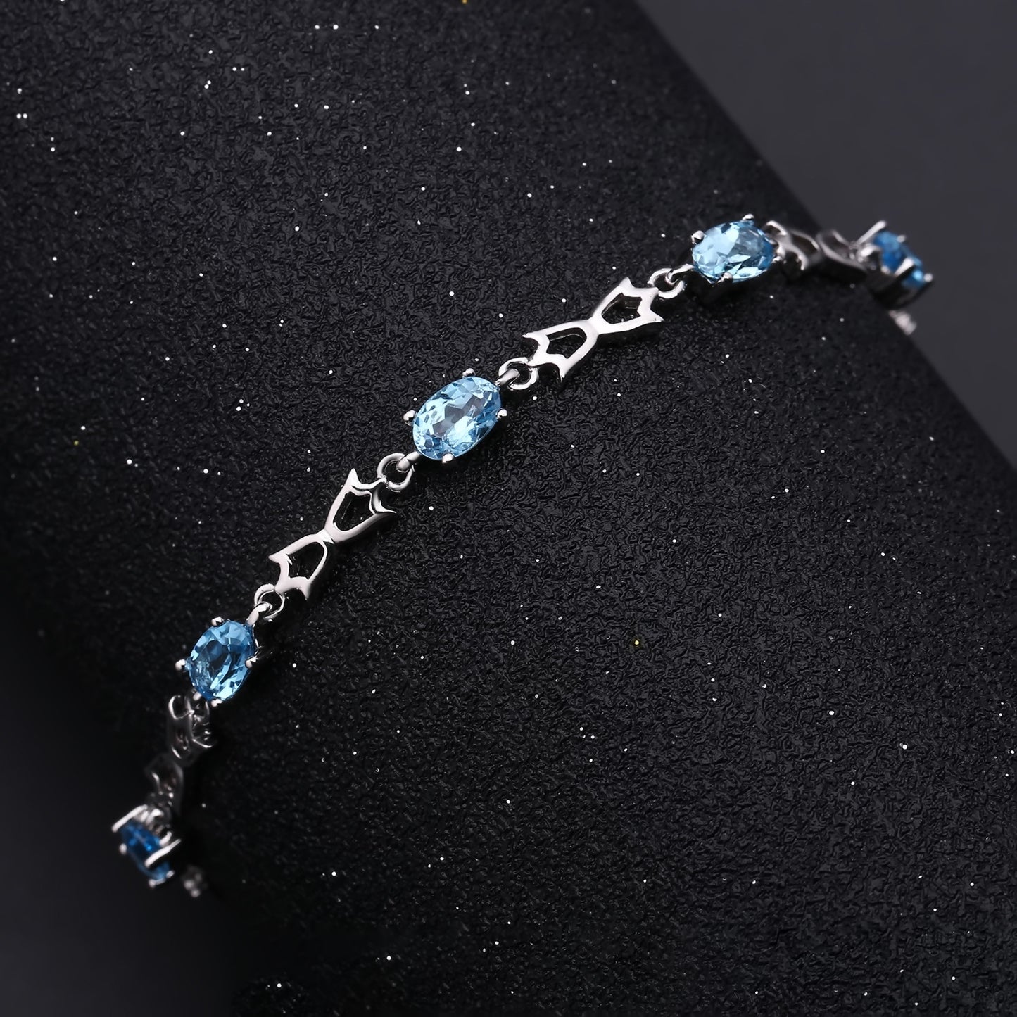New arrival natural topaz bracelet for women Elegant Design Sense s925Silver Inlaid Natural Gemstone Bracelet