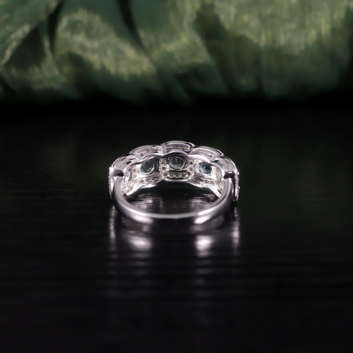 Wind Ring s925Sterling Silver Gemstone Ring Natural Sky Blue Topaz Ring Wholesale