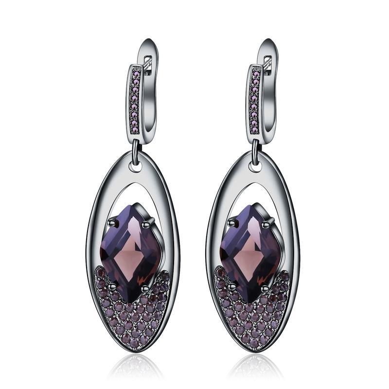 Italian Craft Designer Earrings Jewelry925Silver Inlaid Natural Gemstone Yellow Crystal Earrings