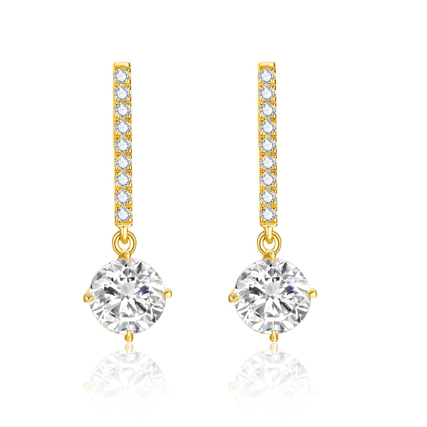 Luxurious Round Cultivated Diamond Stud Earrings14k Gold Inlaid Genuine Diamond Earrings k Gold Diamond0.5Carat Earrings