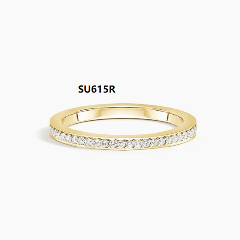 Lightweight Small Ring s925Sterling Silver Moissanite Ring VX Minimalist Layered Ring2024Popular ring