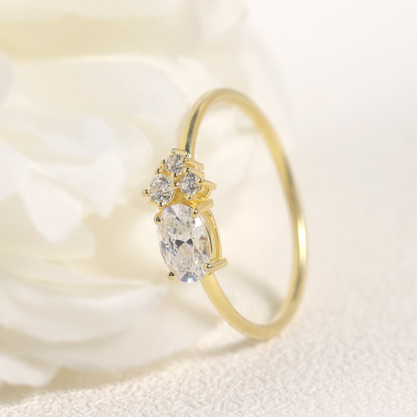Index finger ring s925Sterling Silver Moissanite Gold Dawn Series Small Ring Gift for Women Hot Sale