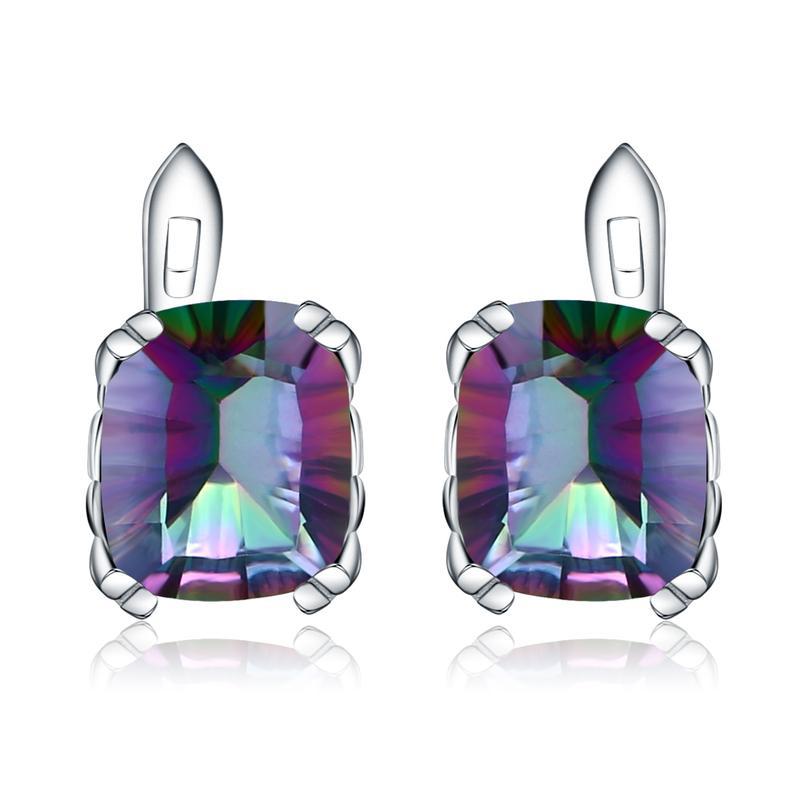 Luxurious Creative Jewelry Accessories Set s925Silver Inlaid Gemstone Ring Necklace Earrings Three-Piece Set