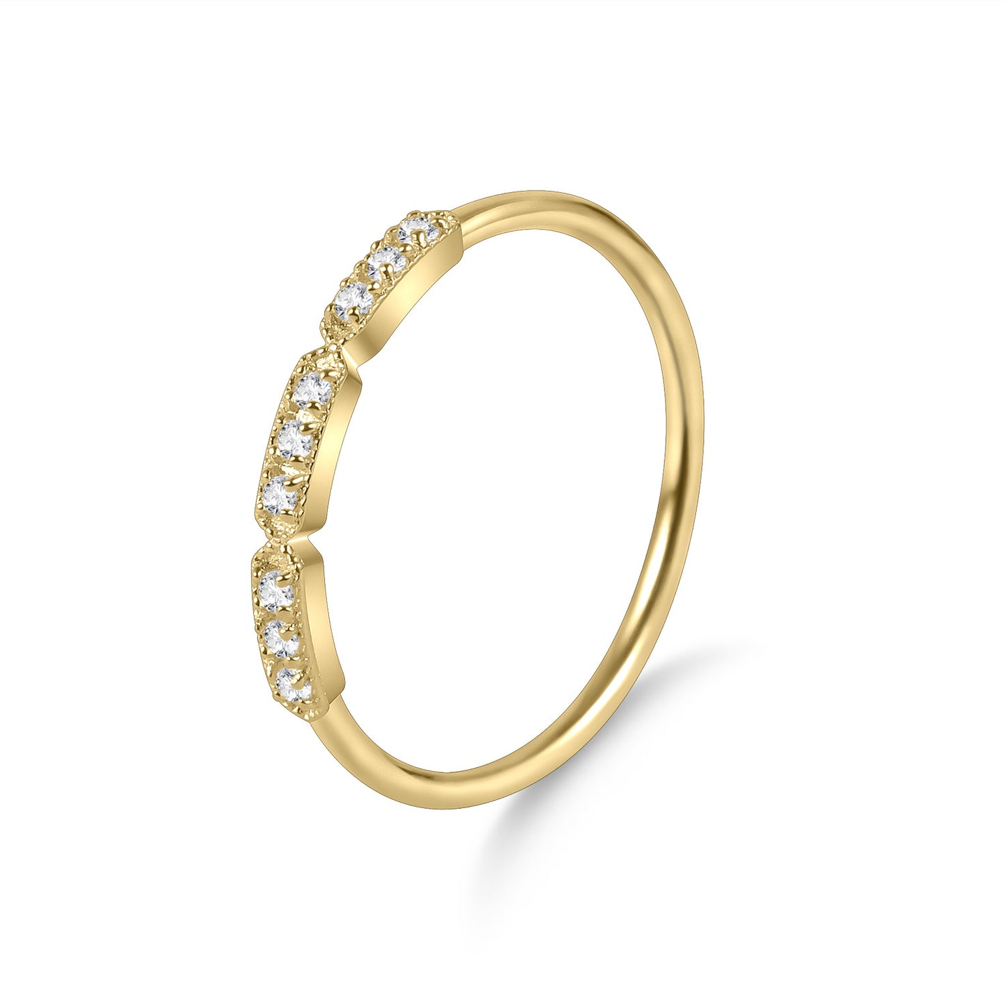 Minimalist style s925Sterling Silver Inlaid Moissanite Jewelry Golden Dawn Series Small Ring Star Geometric Texture Ring
