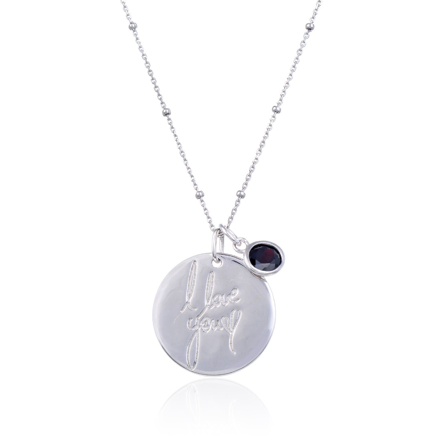 Factory Direct Supply s925Silver Necklace Pendant for Women, Light Luxury Round Pendant with Engraving, Natural Gemstone Colorful Gemstone Pendant