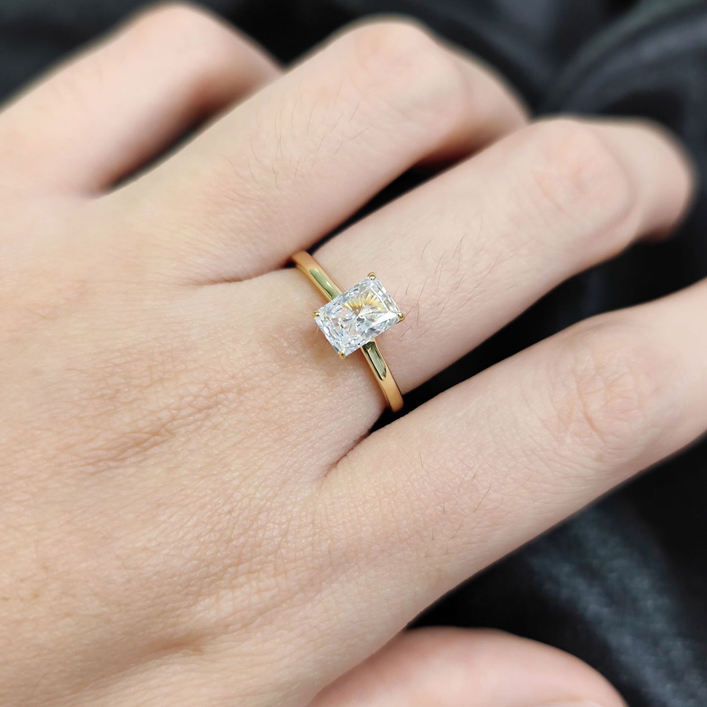 Commute style2Carat Large Main Stone Ring Cushion Shape s925Sterling Silver Moissanite Ring for Women