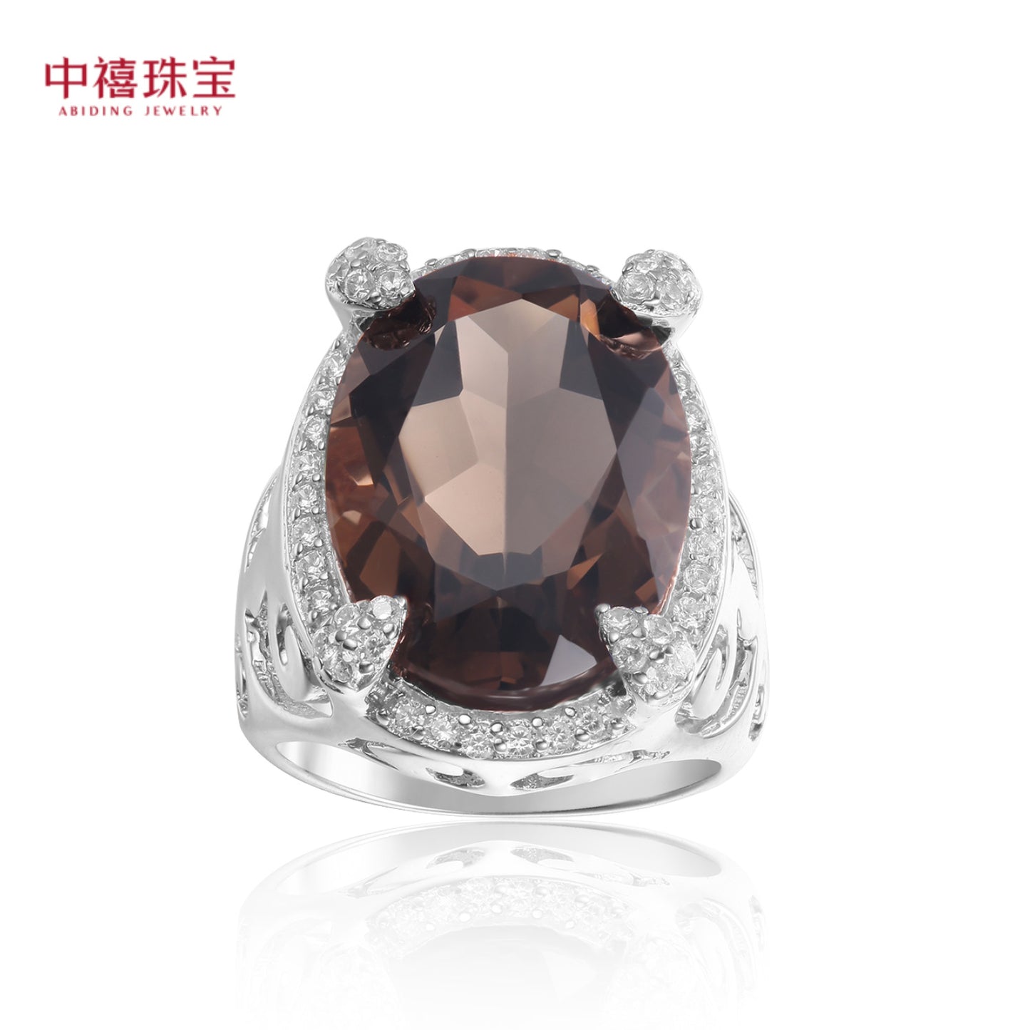 s925Silver Natural Citrine Ring Fashionable Luxurious Unique Design High-end Inlay13*18mm Gemstone Ring