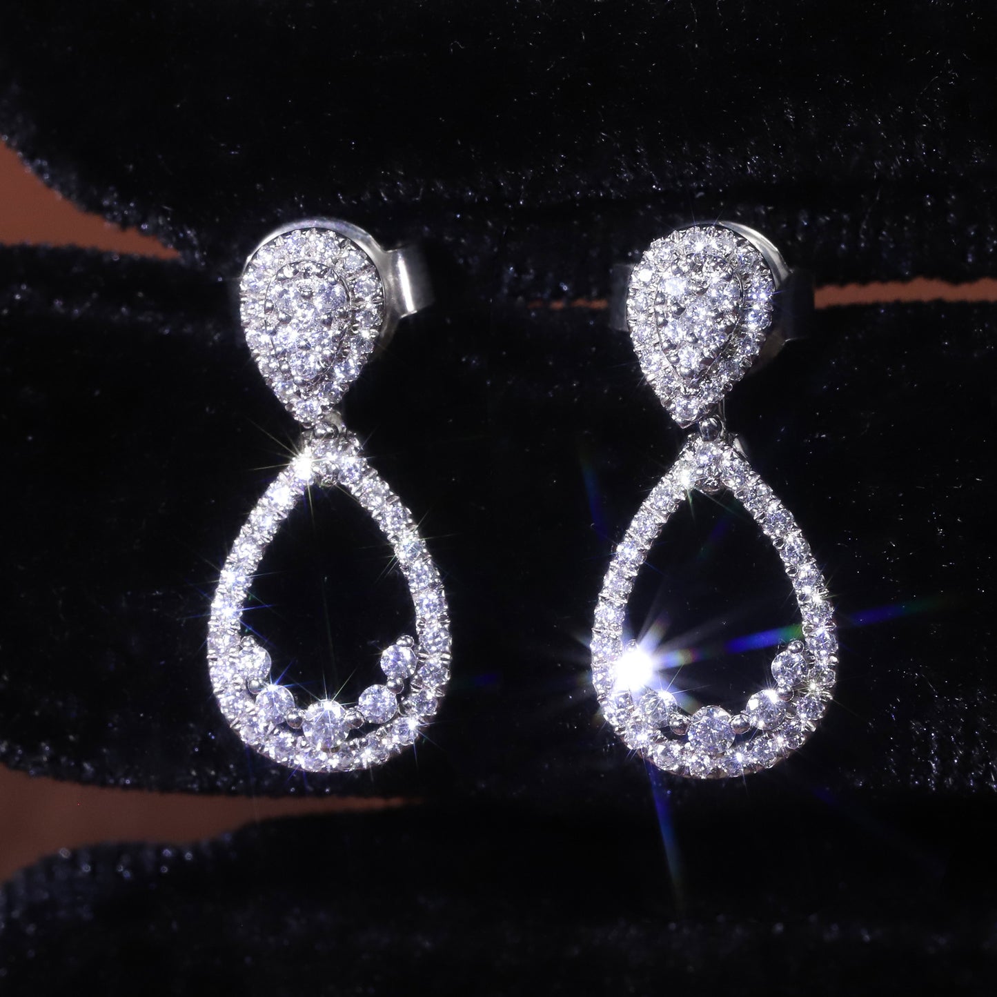 Versatile Luxurious Cluster Diamond Earrings with Multiple Wearing Styles9/10/14/18k Gold Cultivated Diamond Earrings