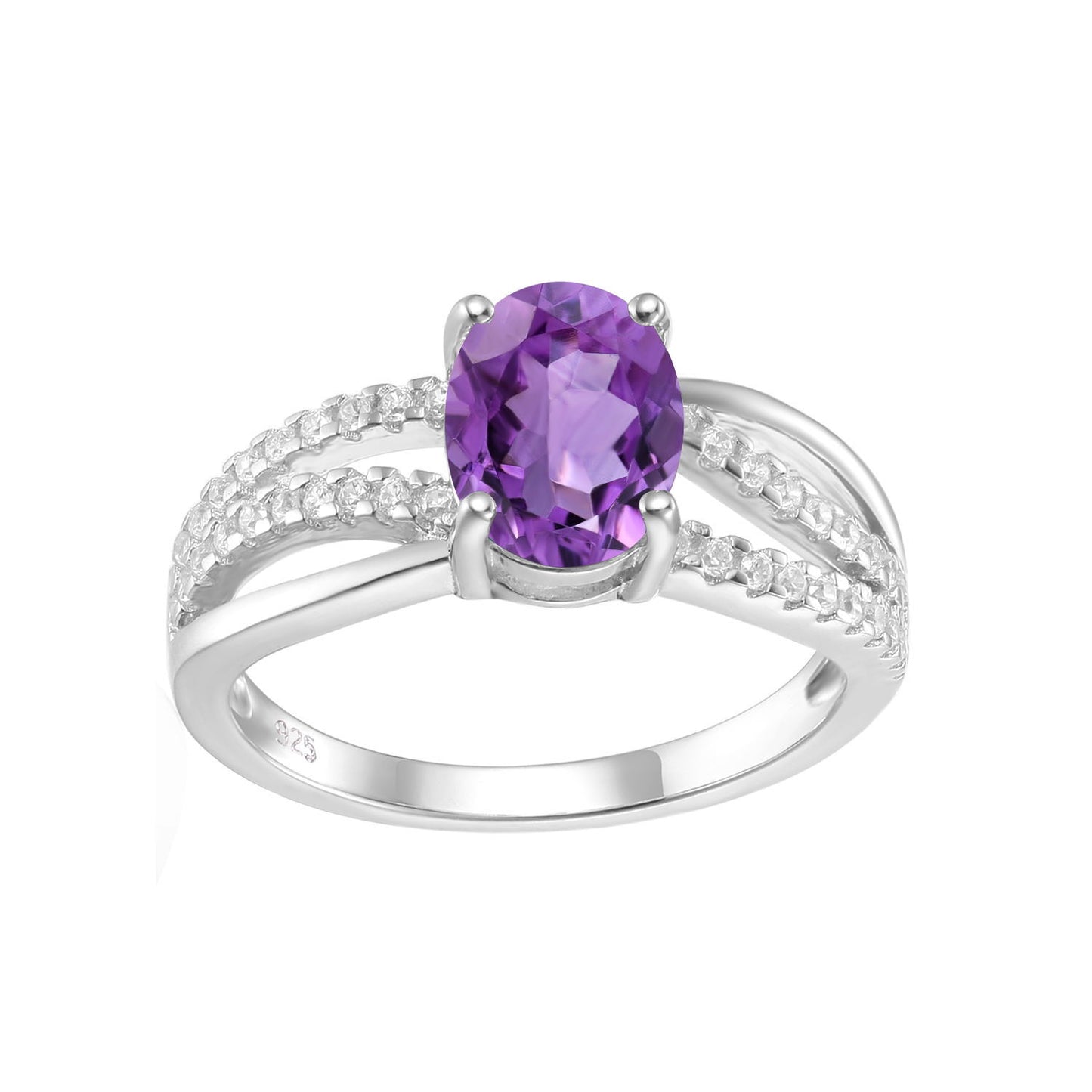 Manufacturer In-Stock Natural Stone Ring for Women Fashion Temperament s925Silver Inlaid Colorful Gemstone Crystal Ring