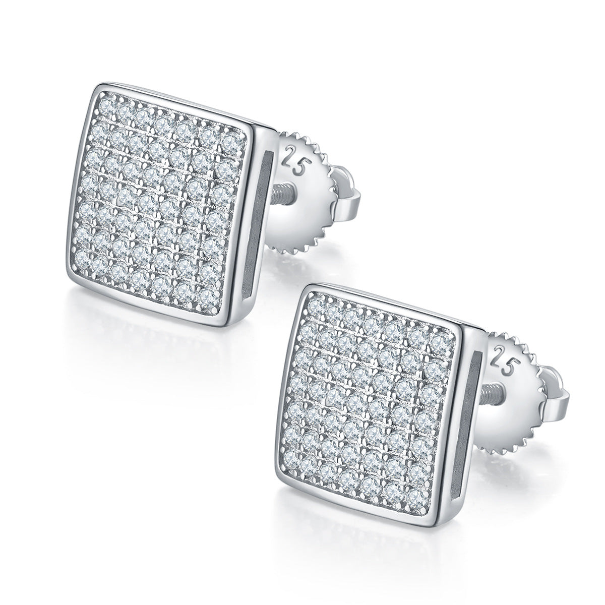 Chanel Style Full Diamond Earrings s925Silver Inlaid Moissanite Stud Earrings Unisex Fashion Stud Earrings Exquisite Craftsmanship