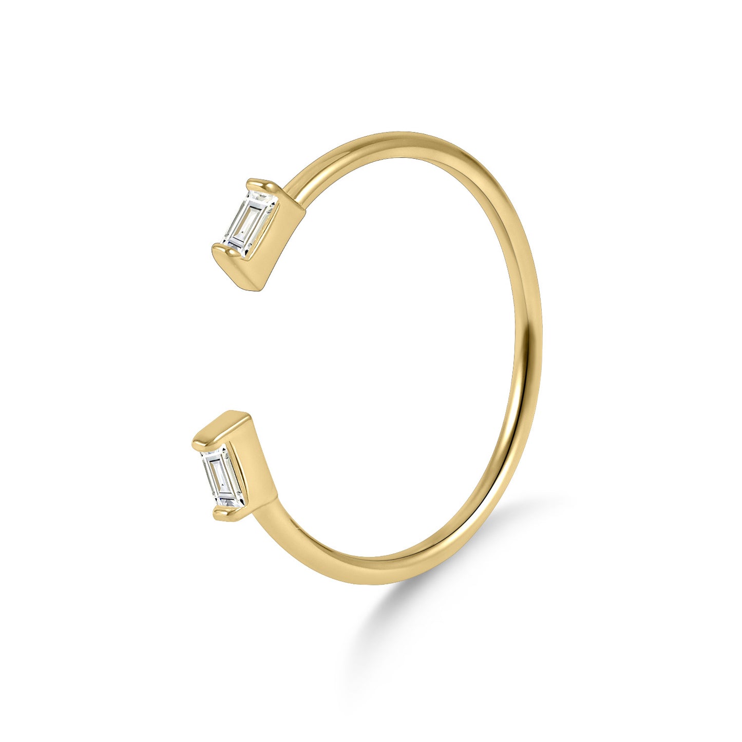 Minimalist Open Ring s925Sterling Silver Moissanite Ring Thin Gold Dawn Series Small Ring