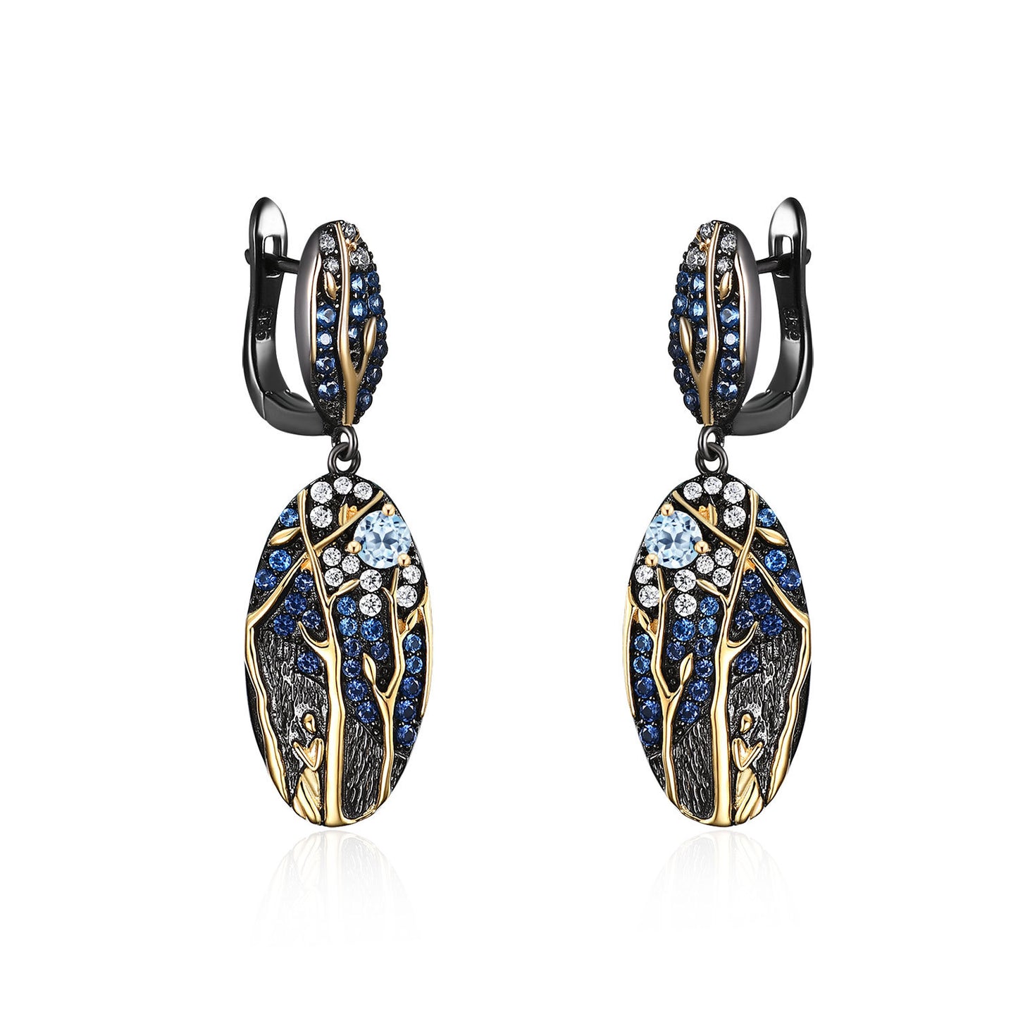 In-stock Designer Natural Gemstone Jewelry Accessories Three-piece Set 925Silver Inlaid Niche Jewelry Set