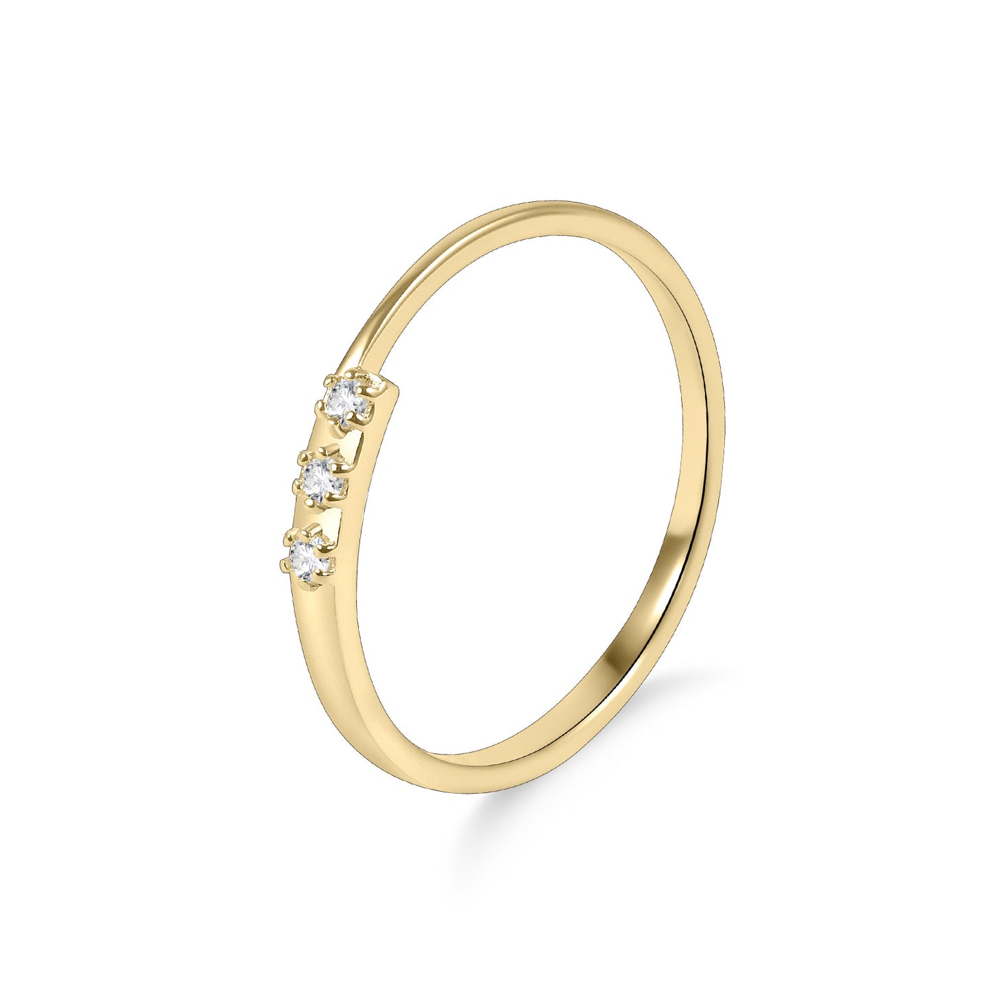 Minimalist Thin Gold Dawn Series Ring s925Sterling Silver Plated18k Gold Inlaid Moissanite Ring Wholesale