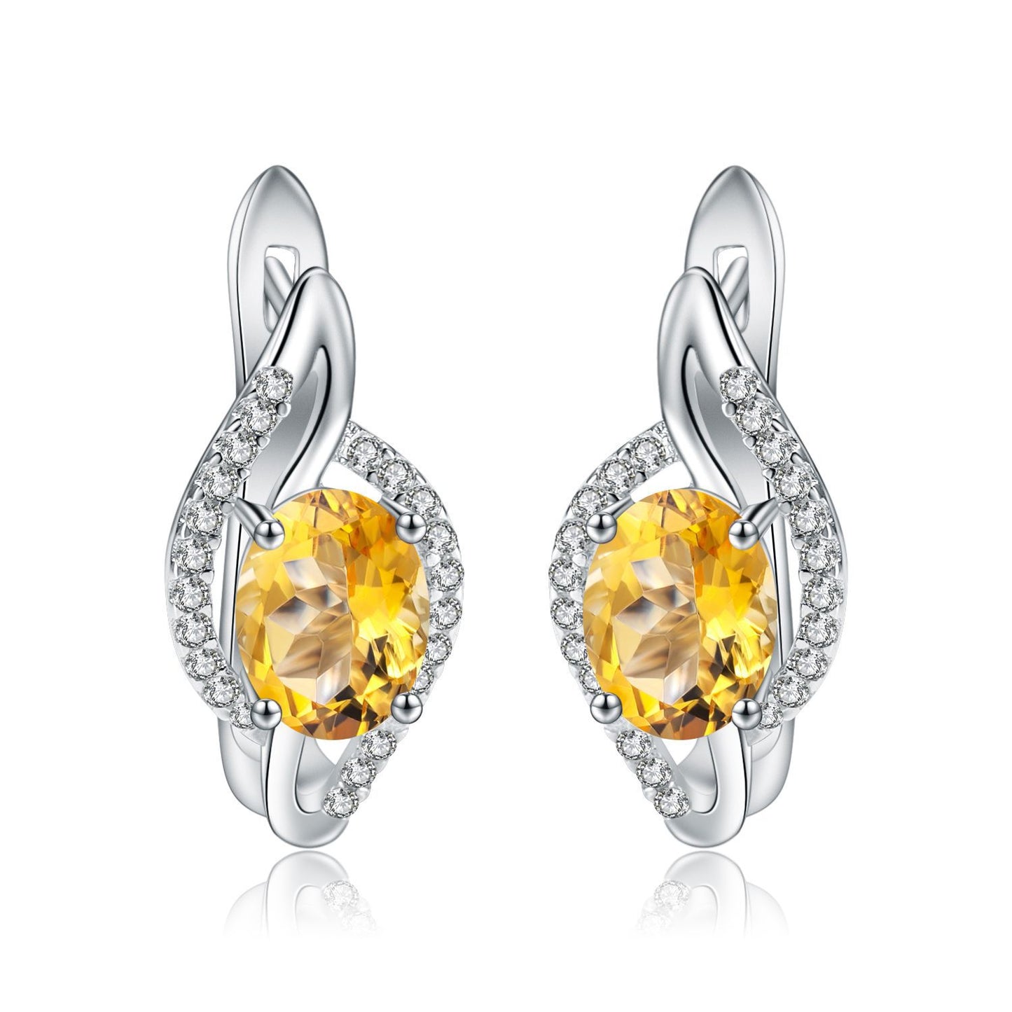 New Style Elegant Natural Purple Crystal Topaz Sapphire Earrings Exquisite Retro s925Silver Gemstone Earrings