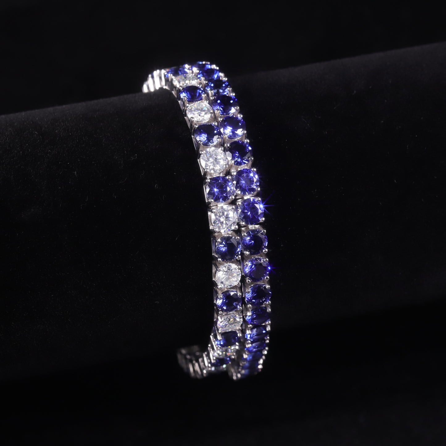 Luxurious Gemstone Bracelet3/4/5mm Tennis Chain Elegance s925Sterling Silver Inlaid Cultivated Sapphire Bracelet for Women