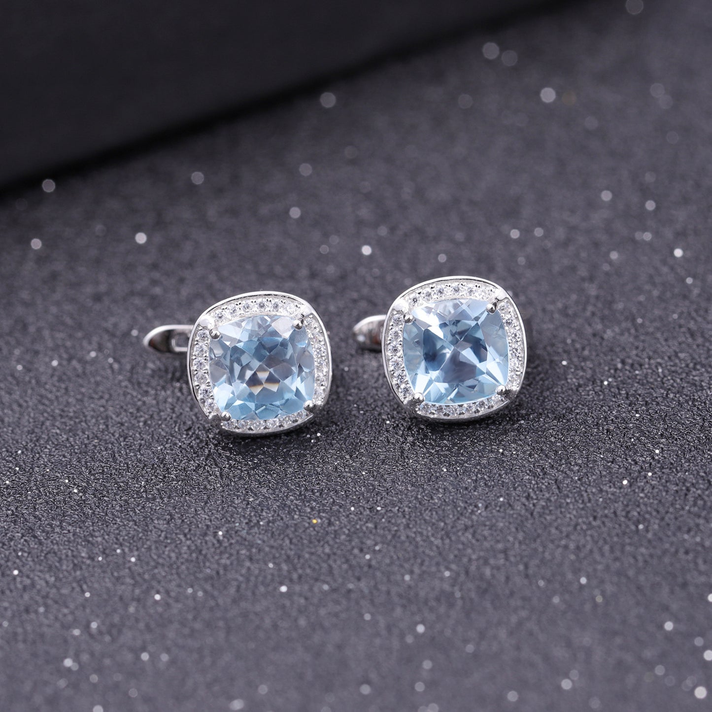 Natural Topaz Stud Earrings Light Luxury Fashion Simplicity s925Sterling Silver Inlaid Natural Gemstone Earrings Jewelry