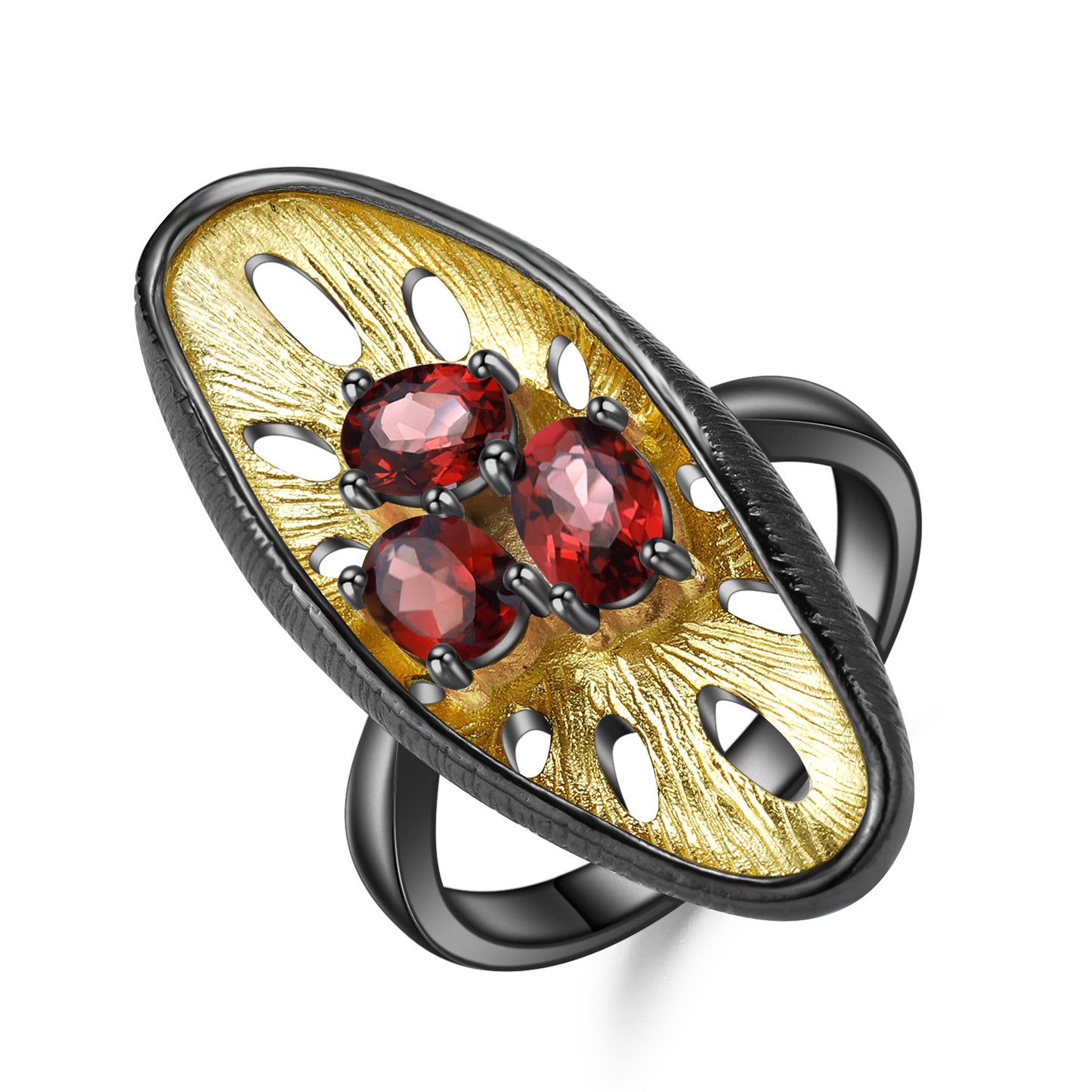 Italian Craft Designer Gemstone Ring Natural, Unique, and High-end Feel925Silver Natural Amethyst Ring