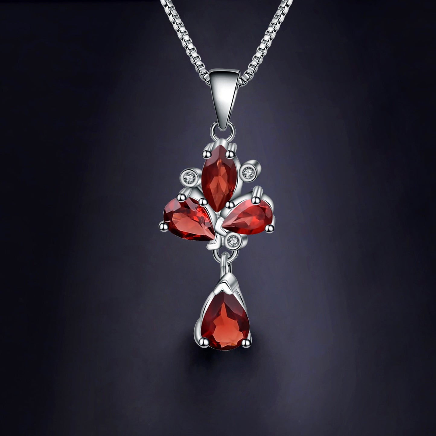 New Design Sense Banquet Jewelry Garnet Pendant Personality s925Silver Natural Gemstone Necklace Pendant