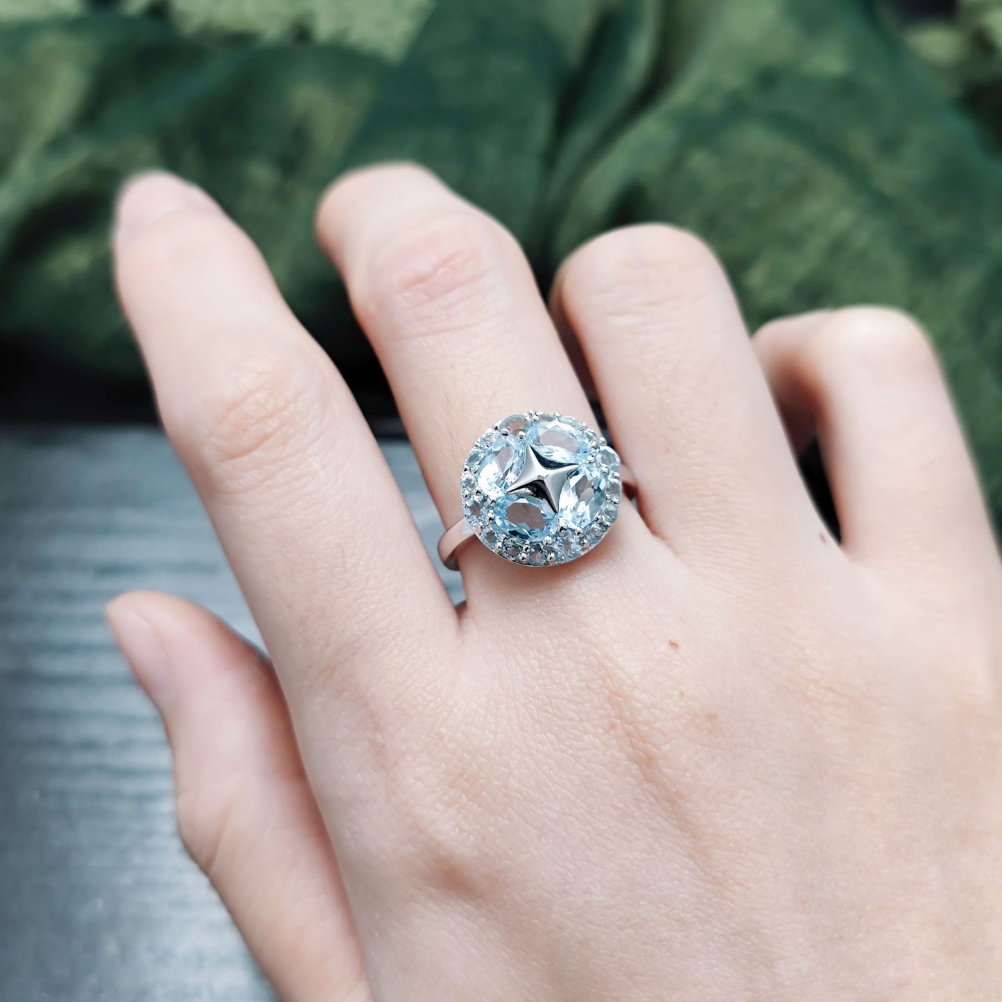 Unique Niche Rings s925Sterling Silver Gemstone Ring Natural Topaz Ring New Style