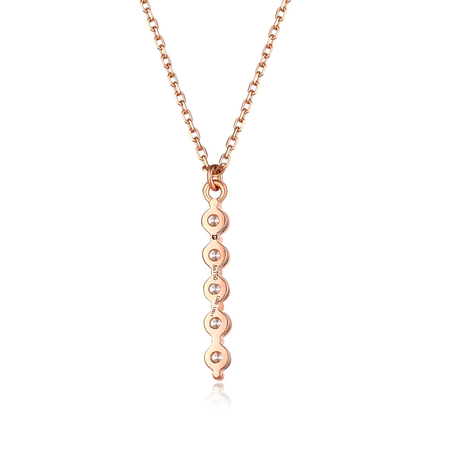 Fashion Five-Star Beads18k Gold Inlaid Cultivated Diamond Necklace Real Diamond Lucky Series Rose Gold k Gold necklace