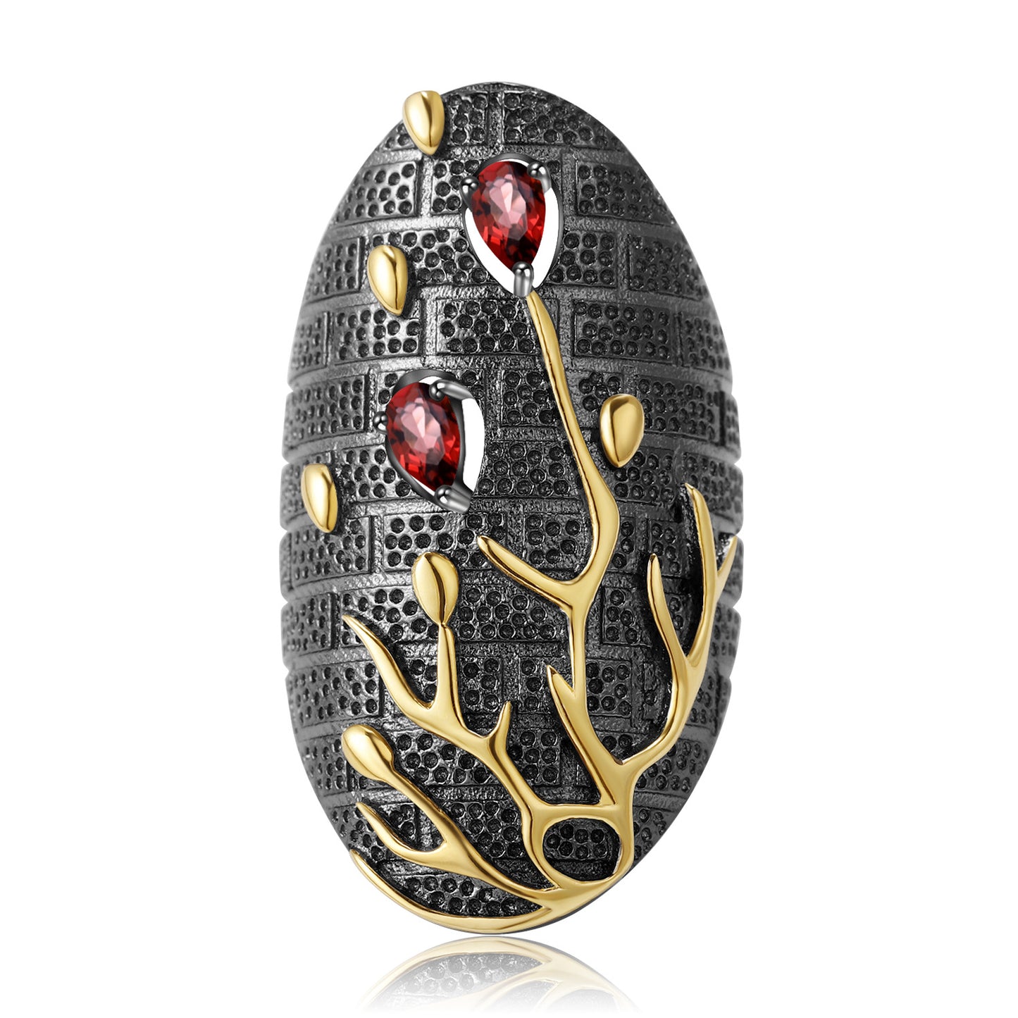 High-end Designer Gemstone Ring Georgia Personality s925Silver Inlaid Natural Topaz Ring