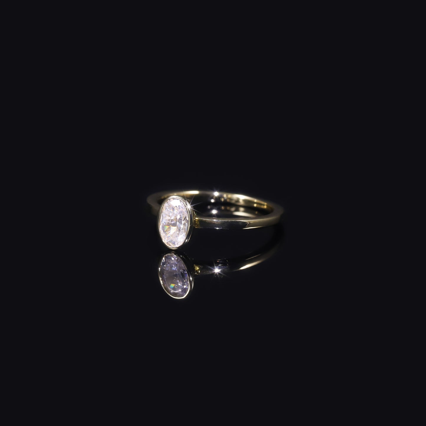 Simple18k Gold Cultivated Diamond Ring Setting0.8Carat Egg Shape9/10/14k Gold Genuine Diamond Platinum Setting