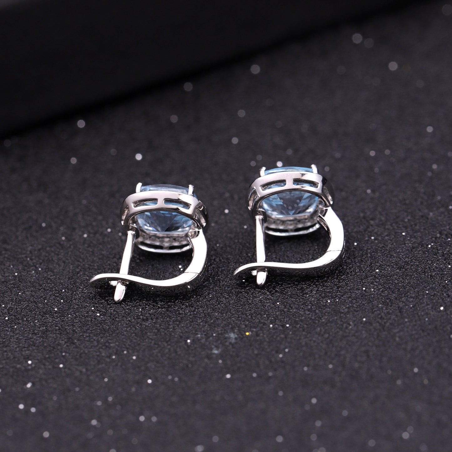Natural Topaz Stud Earrings Light Luxury Fashion Simplicity s925Sterling Silver Inlaid Natural Gemstone Earrings Jewelry