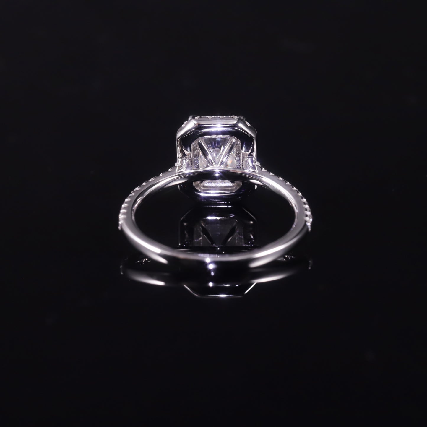 s925Sterling Silver Ring with Moissanite2Claridion Irregular Large Main Stone Sugar Cube Ring