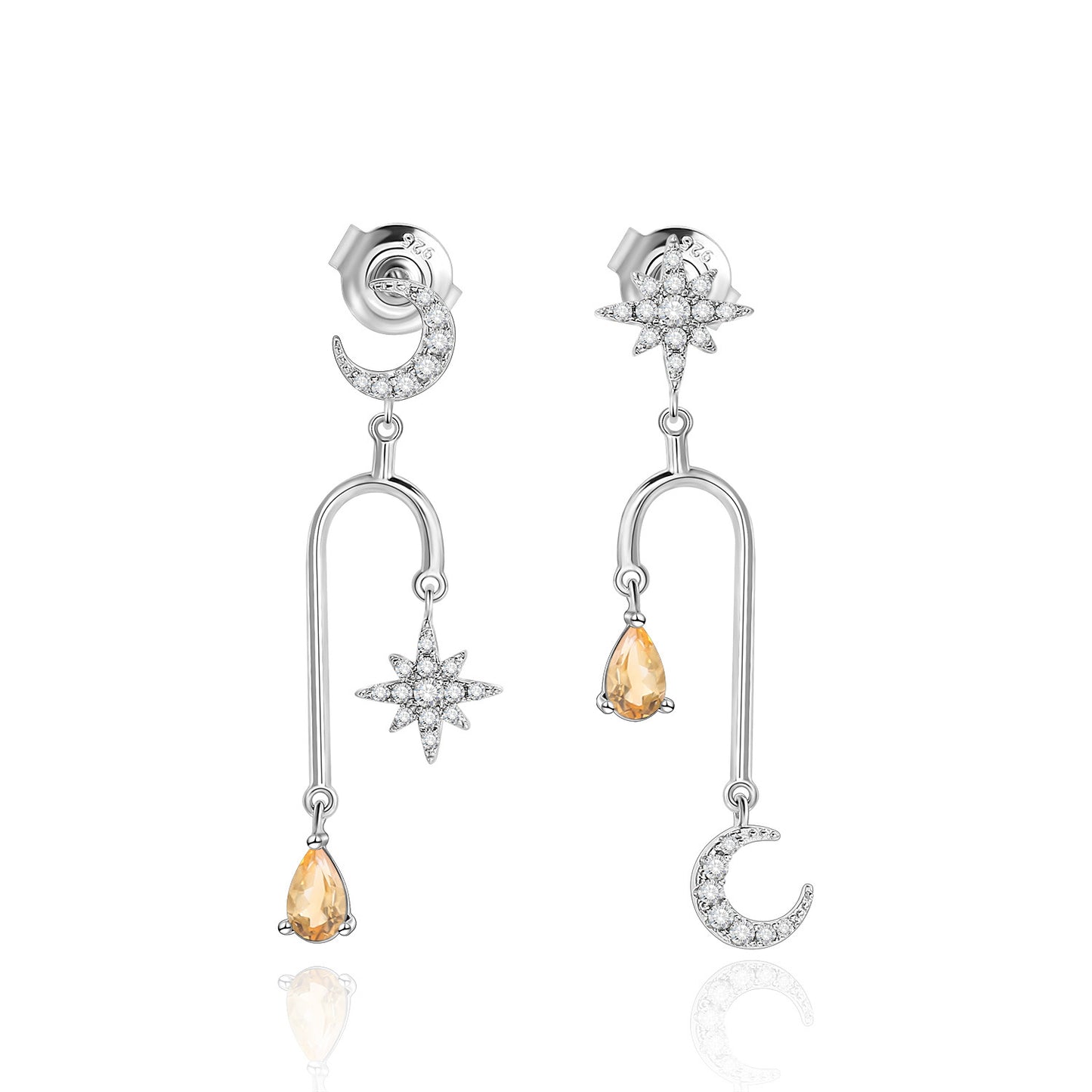 Unique Fashion Natural Gemstone Earrings Irregular Ear Jewelry S925Sterling Silver Plated18k Wholesale Gold Earrings