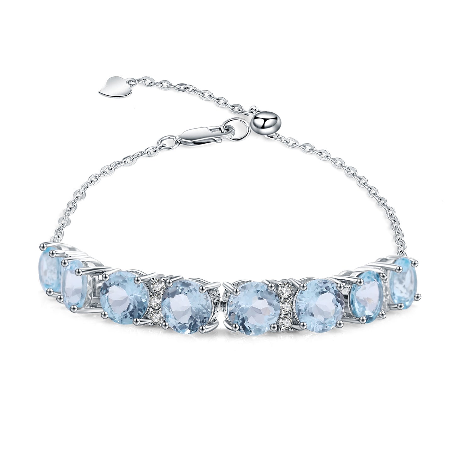 Fashion Topaz Natural Stone Bracelet for Women Style Princess Temperament925Silver Inlaid Natural Gemstone Bracelet