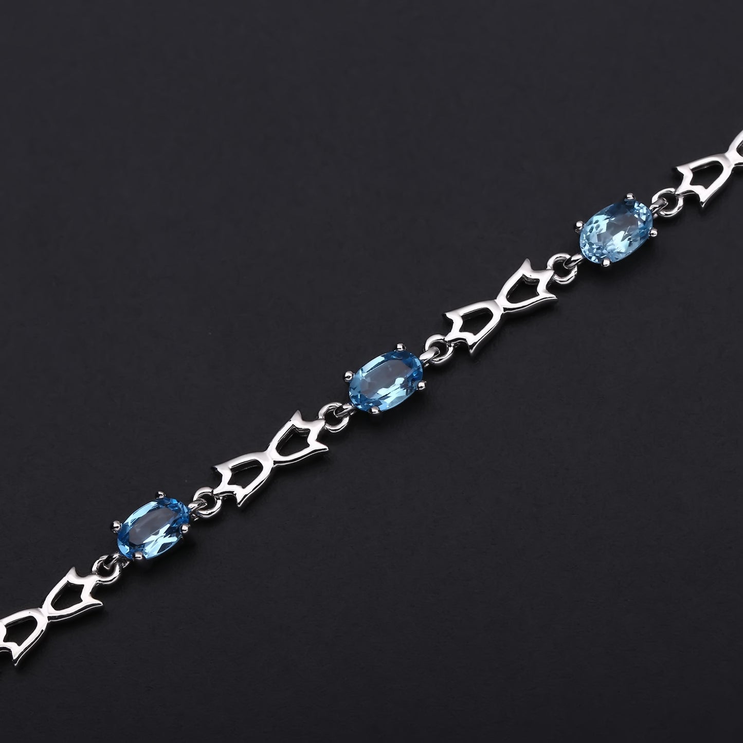 New arrival natural topaz bracelet for women Elegant Design Sense s925Silver Inlaid Natural Gemstone Bracelet