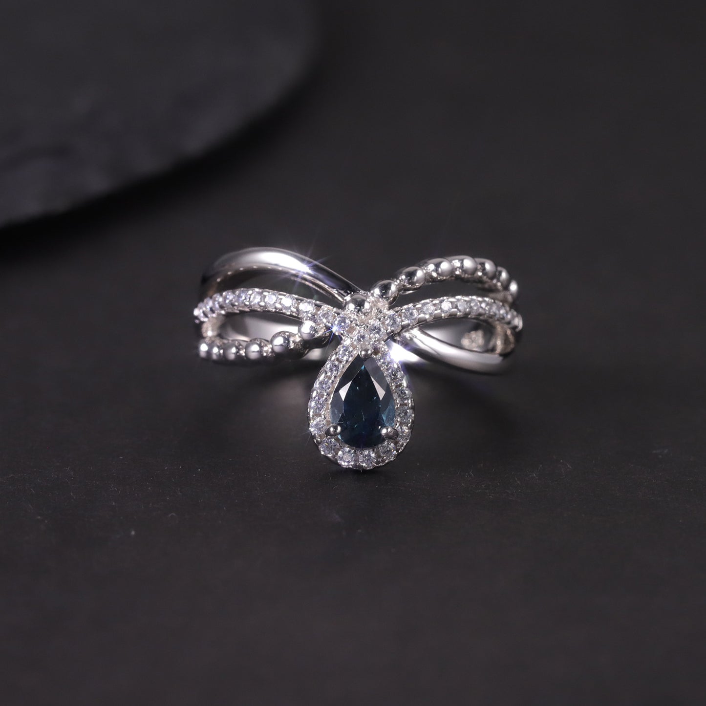 Foreign Trade Crown Natural Topaz Ring s925Sterling Silver Inlaid Garnet Diopside Ring New Style