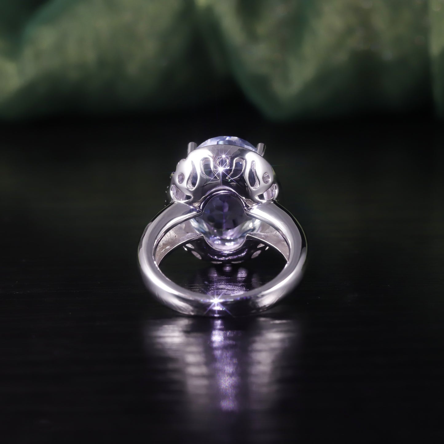 Wind s925Sterling Silver Inlaid Color Plated Crystal Ring Large Carat Wholesale Egg-Shaped Colorful Crystal Ring for Men and Women