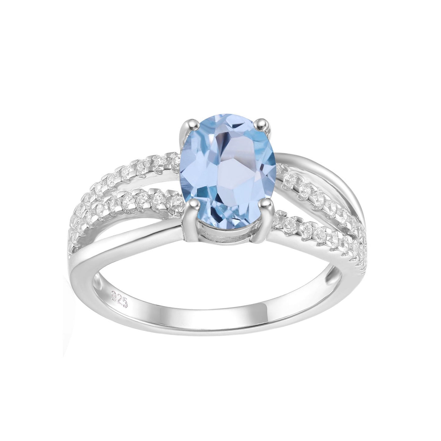 Manufacturer In-Stock Natural Stone Ring for Women Fashion Temperament s925Silver Inlaid Colorful Gemstone Crystal Ring