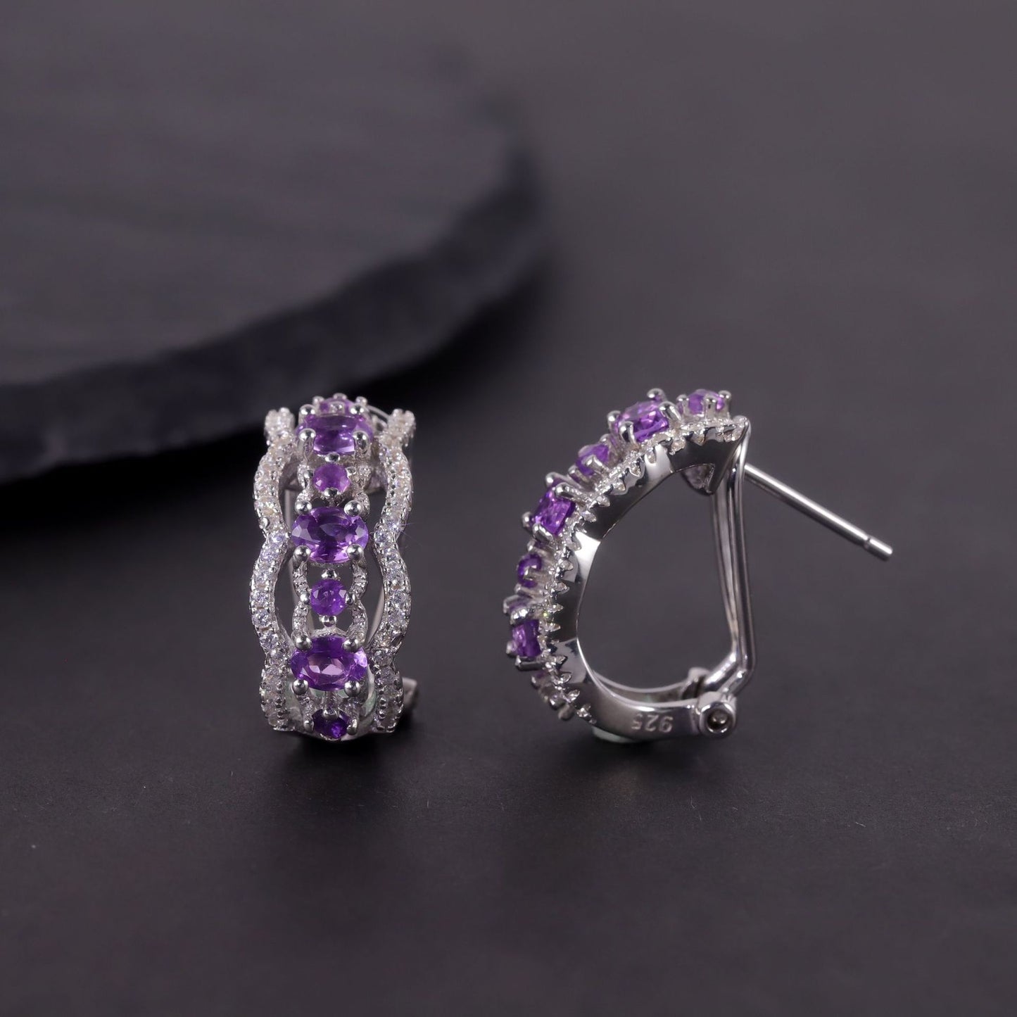 Elegant Natural Topaz Earrings New Cluster Opal Colorful Gemstone Earrings s925Sterling Silver with a High-End Feel