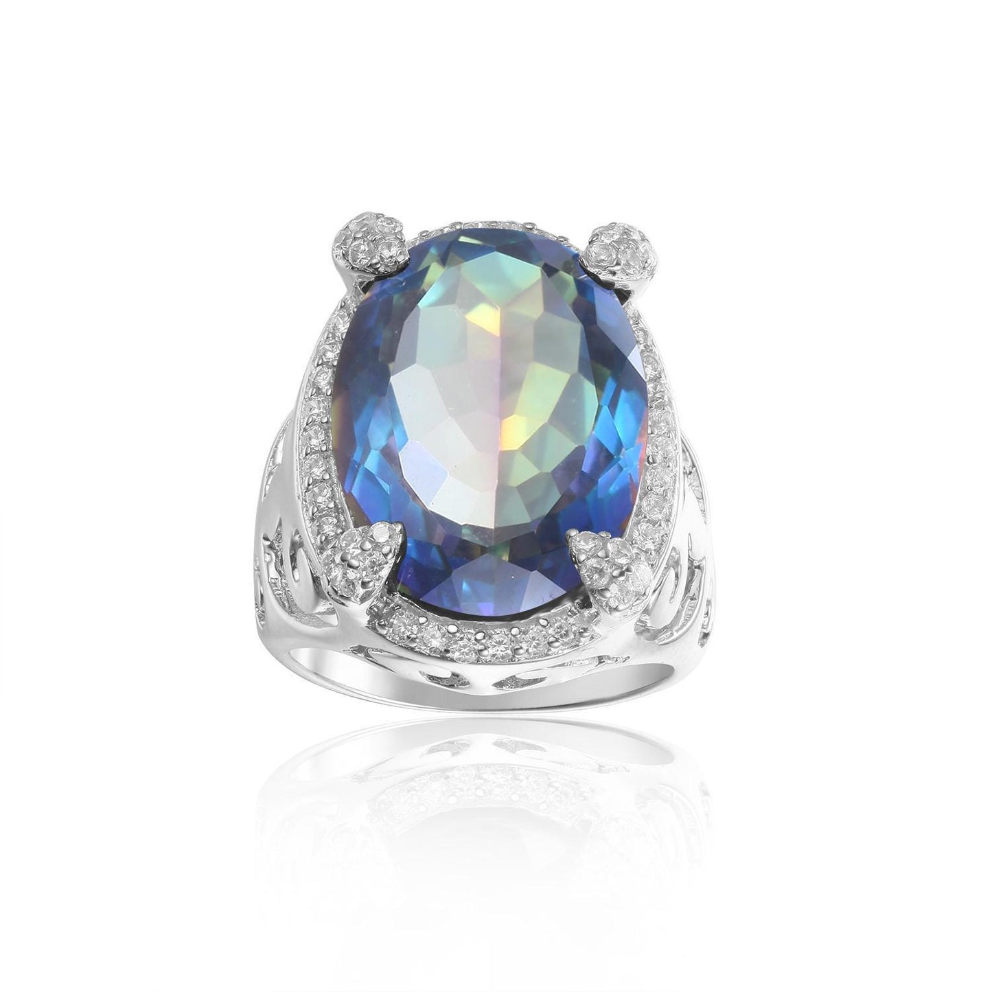 s925Silver Natural Citrine Ring Fashionable Luxurious Unique Design High-end Inlay13*18mm Gemstone Ring