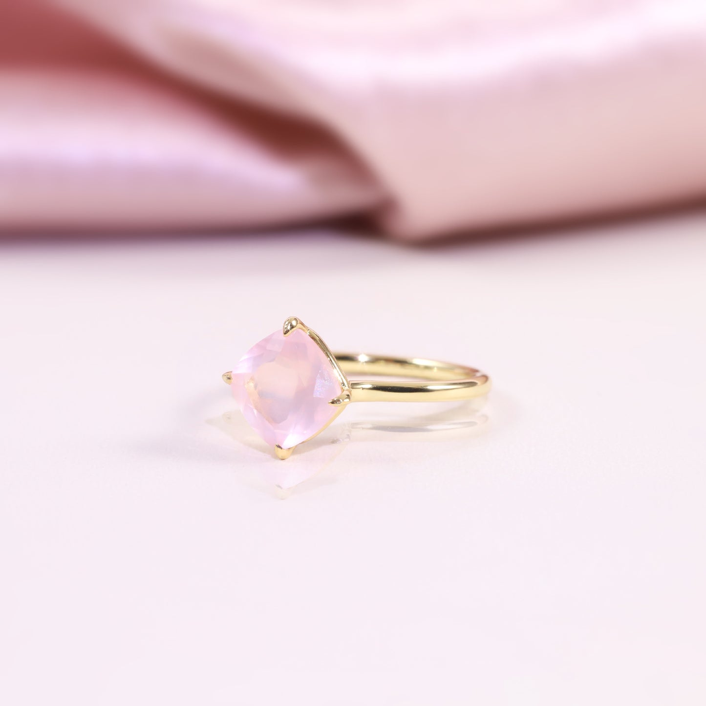 Simple2Carat Ring s925Sterling Silver Inlaid Natural Topaz Wedding Ring Pink Crystal Ring Hot Selling for Women
