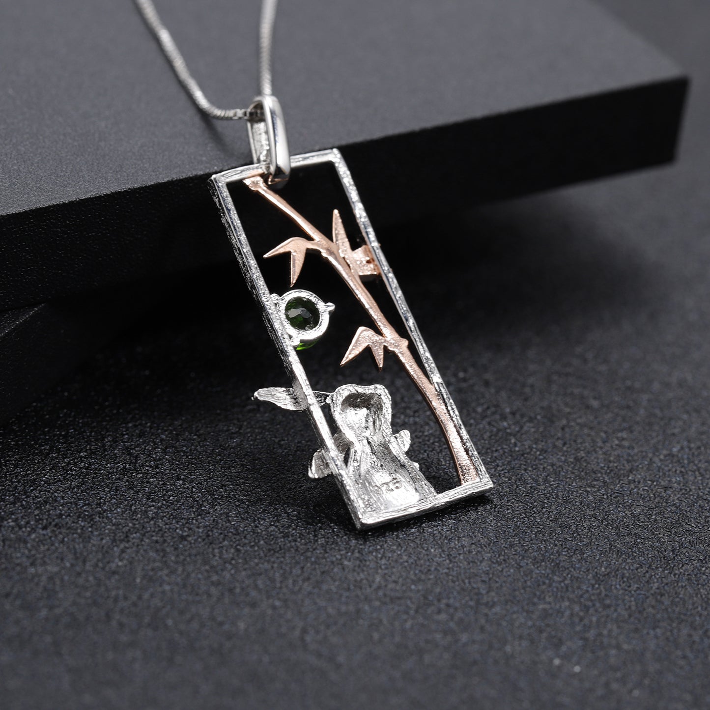 Designer High-End Jade Rabbit Pendant Natural Style Design925Silver Natural Topaz Necklace Pendant