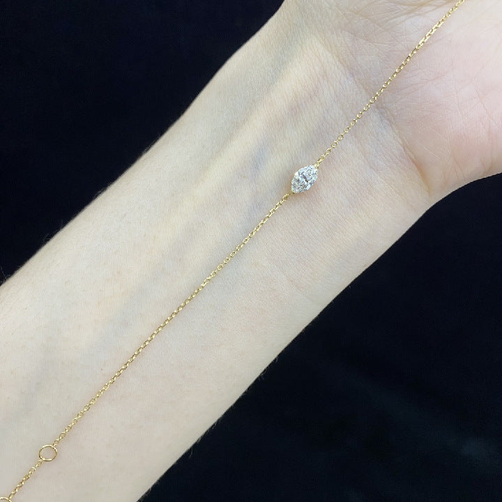 Seiko18k Gold Inlaid Cultivated Diamond Bracelet for Women0.3Carat Olive Diamond Gold Bracelet ins Fresh